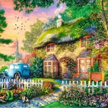 Puzzle TREFL Premium Plus : L'Heure du Thé - Sleepy Lane Cottage 1000 pièces