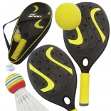 WOOPIE set de raquettes avec balle en mousse et panier pour la plage et le jardin