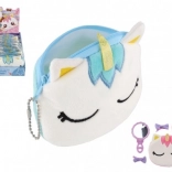 Portefeuille en daim de licorne pour fille avec accessoires pour cheveux