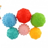 Set de balles sensorielles en caoutchouc pour bébés, 6 pièces