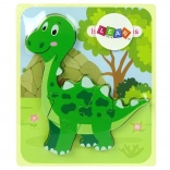 Puzzle en bois dinosaure vert