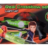 Arbalète lumineuse pour enfants avec flèches à ventouse et cible – set de tir à piles, 6+