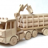 Tracteur en bois avec grumes 70 cm