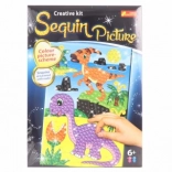 Image avec sequins scintillants Dinosaure
