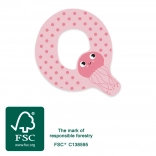 Lettre en bois Q avec méduse pour enfants