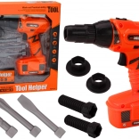 Perceuse à piles pour enfants avec mèches et vis orange