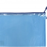 Pochette maillée zippée A5 bleue