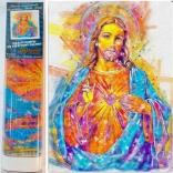 Peinture au diamant Jésus illuminé 30x40 cm
