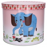 Boîte de rangement circulaire Taupe et Éléphant