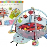 Tapis d’éveil éducatif coccinelle avec parc et balles