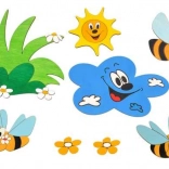 Décoration en bois prairie et abeilles DoDo