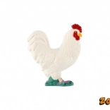 Modèle de coq blanc en plastique 5 cm