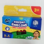 Crayons de cire ASTRA BABY en forme de brique, 16 pcs (8 couleurs)