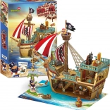 Puzzle 3D bateau pirate avec trésor