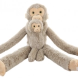 singe en peluche avec bébé 82 cm