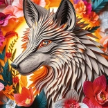 puzzle paper art : loup 1000 pièces