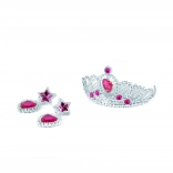 Couronne de princesse rose avec boucles d’oreilles
