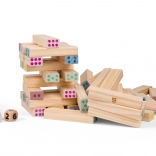 Tour géante à chiffres – jeu d’équilibre en bois pour enfants et adultes