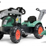 Tracteur à pédales pour enfants avec chargeur frontal et remorque FALK pour enfants de 2 à 5 ans