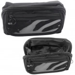 boîte scolaire noire extensible avec poche transparente