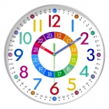 Horloge murale éducative colorée pour enfants 25 cm
