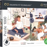 Puzzle TREFL UFT Yoga, Cats & Coffee 1000 pièces