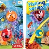 Set de pêche avec canne et 3 poissons dodus