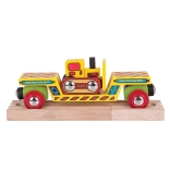 Bigjigs Rail wagon avec bulldozer et 2 rails