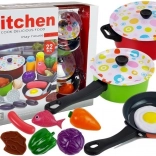 Set de vaisselle de cuisine pour enfants, 22 pièces