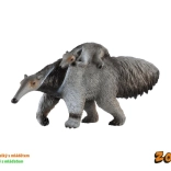 Grand tamandua avec son petit – figurine en plastique 16 cm