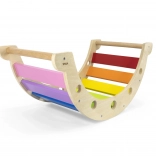 Pont à bascule Montessori en bois 2-en-1 Viga – bascule arc-en-ciel