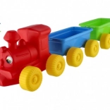 Train en plastique coloré avec wagons 60 cm