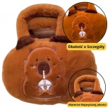 Sac en peluche avec capybara et tasse marron 20 cm