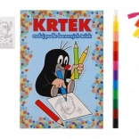 Coloriages TAUPE A5 colorie selon les points colorés avec crayons de cire, 11 pcs en sachet