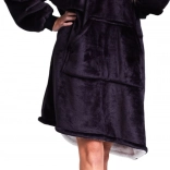 Cozy Noxxiez CH355 noir - couverture sweat à capuche chaude pour adolescents et adultes