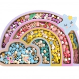 Perles pastel en bois Arc-en-ciel, 330 pcs