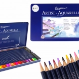 Ensemble de 36 Crayons Aquarelle dans un Boîtier Métallique