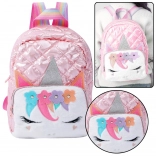 Sac à dos scolaire enfant licorne rose 32 cm