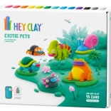 Hey Clay pâte à modeler – animaux exotiques, coffret de 15 pots