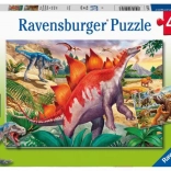 Ravensburger monde des dinosaures puzzle 2×24 pièces