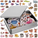 Set de magnets pour réfrigérateur – animaux, 40 pièces avec étui métallique