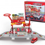 Caserne de pompiers avec voitures et hélicoptère – emballage tchèque