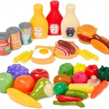 Aliments en plastique pour cuisine d’enfant – grand ensemble 44 pcs CASDON