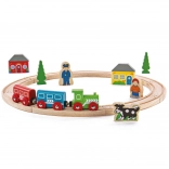 Bigjigs Rail mon premier circuit de train en bois 19 pièces