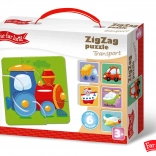 Far Far Land Puzzle ZigZag Motif de transport avec 6 images