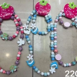 Ensemble de perles en bois collier et bracelet