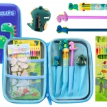 Trousse scolaire avec accessoires Dinosaur Blue