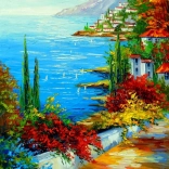 Puzzle Petite ville au bord de la mer 1000 pièces