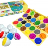 Trieur éducatif d’œufs 12 pcs – véhicules, couleurs et formes