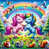 Puzzle Licornes avec arc-en-ciel 25 pièces